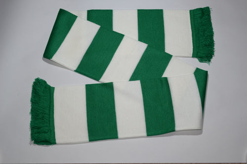 Green and White Bar Acrylic Football Scarf