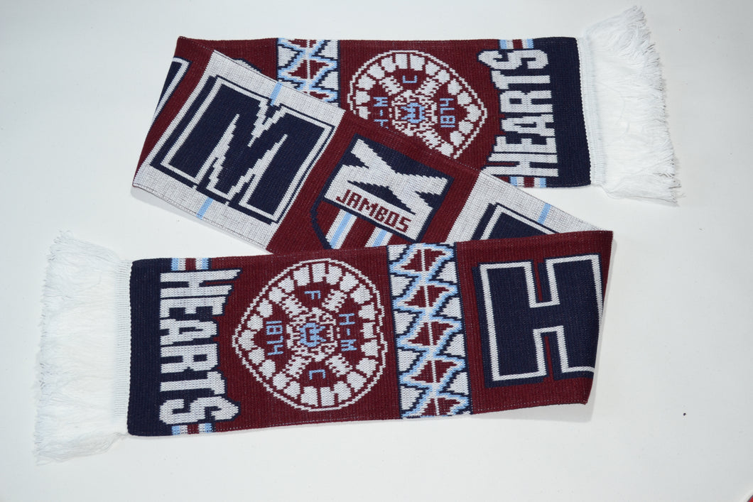 Hearts Acrylic Football Scarf