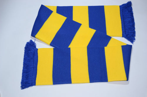 Royal Blue and Yellow Bar Acrylic Football Scarf