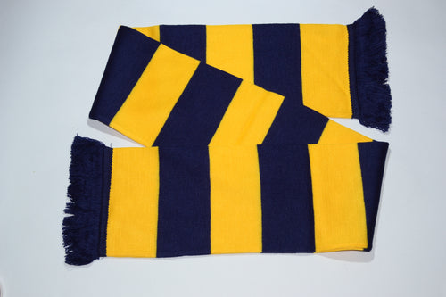 Navy and Yellow Bar Acrylic Football Scarf