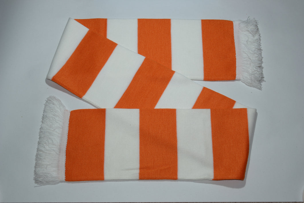 Orange and White Bar Acrylic Football Scarf