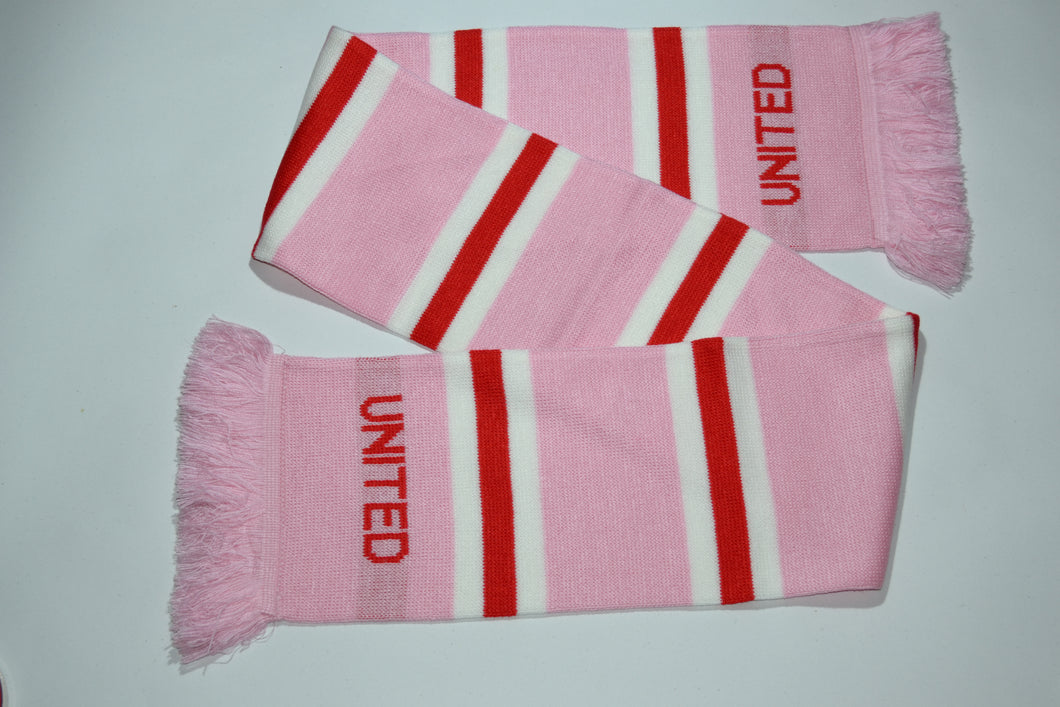 Pink and White Bar Acrylic Football Scarf