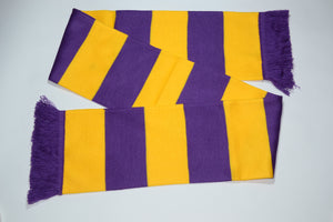 Purple and Yellow Bar Acrylic Football Scarf