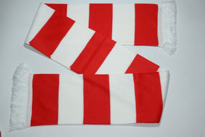 Red and White Bar Acrylic Football Scarf